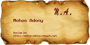 Mohos Adony névjegykártya